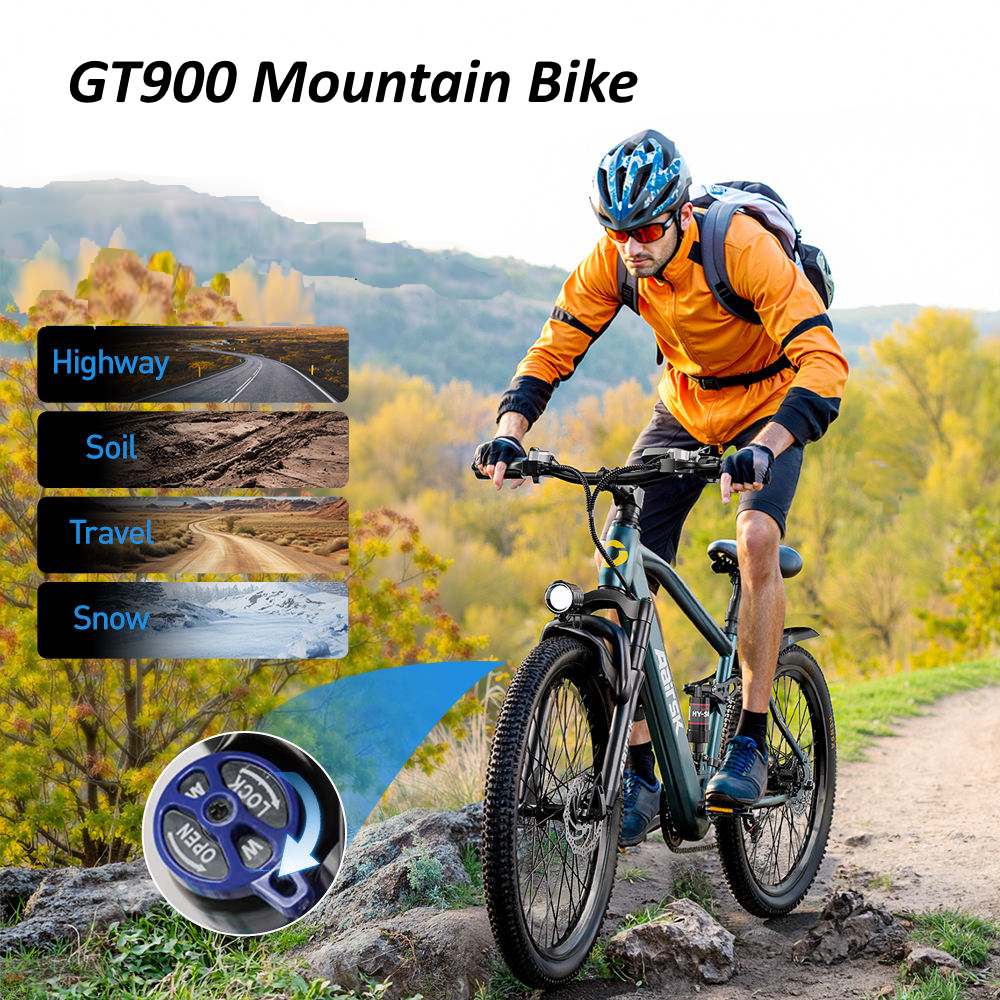 Aairsk E-Bike 26" Tires 21 Speed 750W Peak Motor