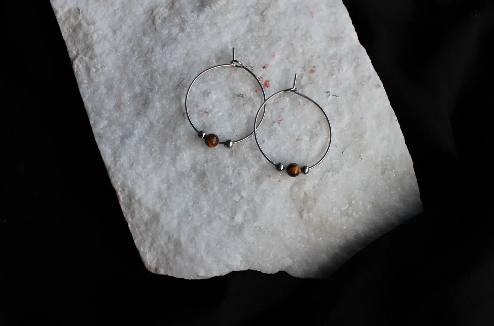 Ohrringe braun silber