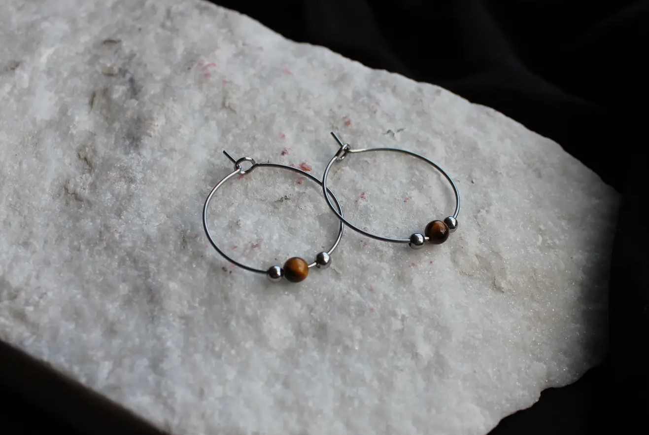 Ohrringe braun silber