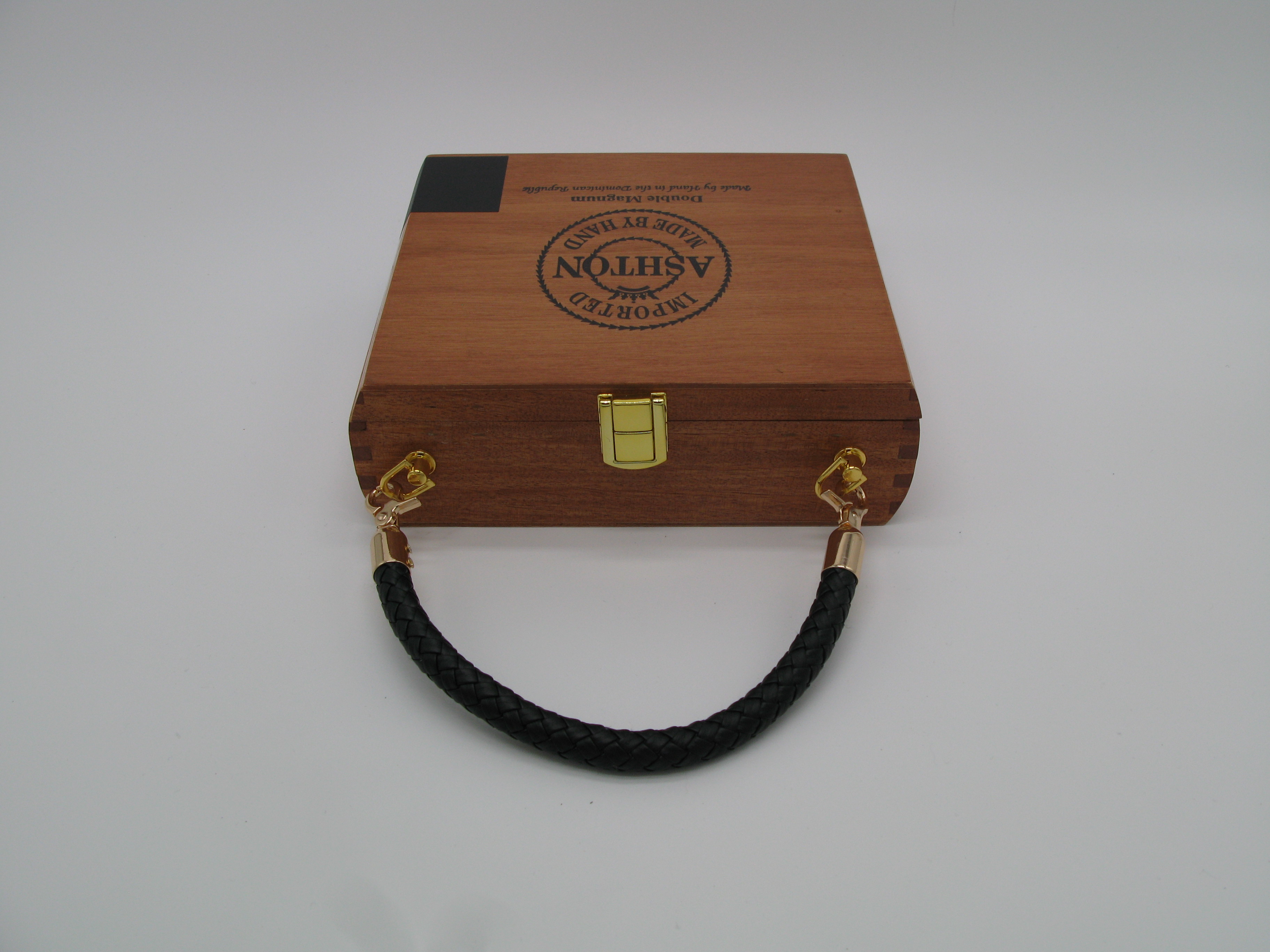Ashton Cigar Wooden Box Bag with Handle