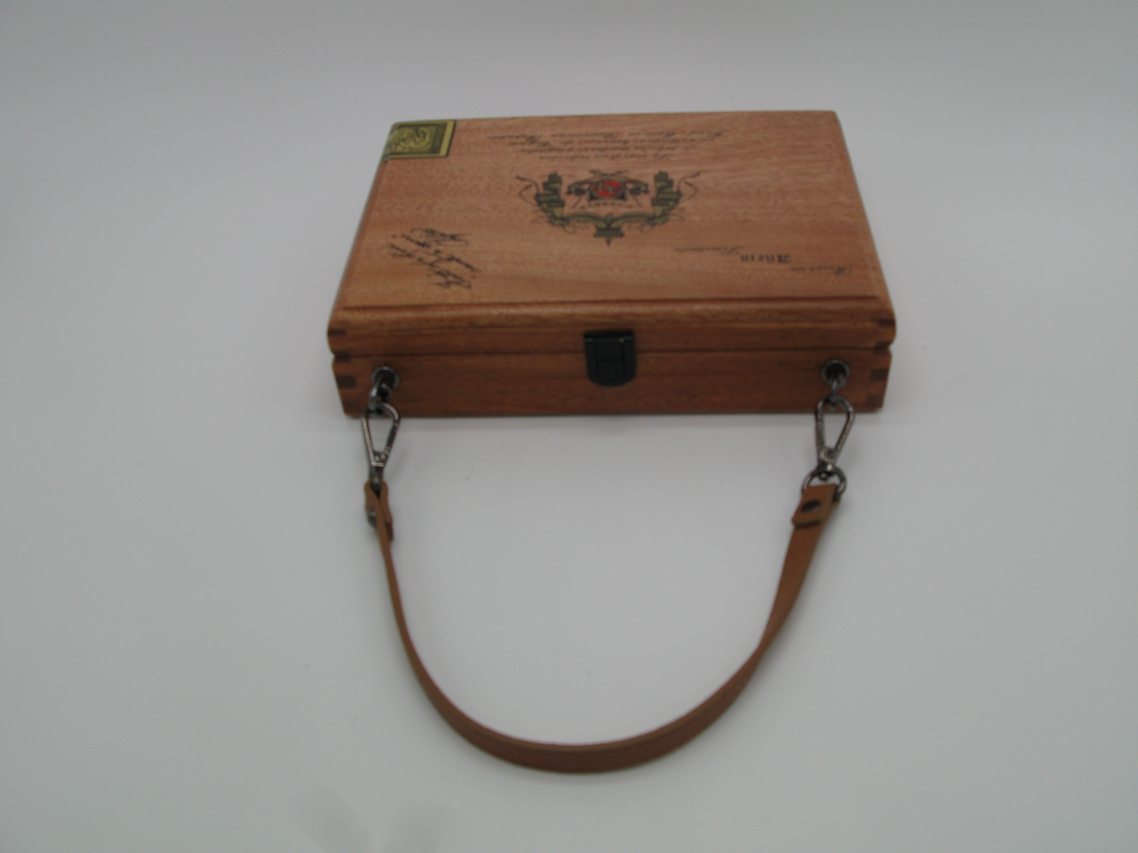 Wooden cigar box handbag