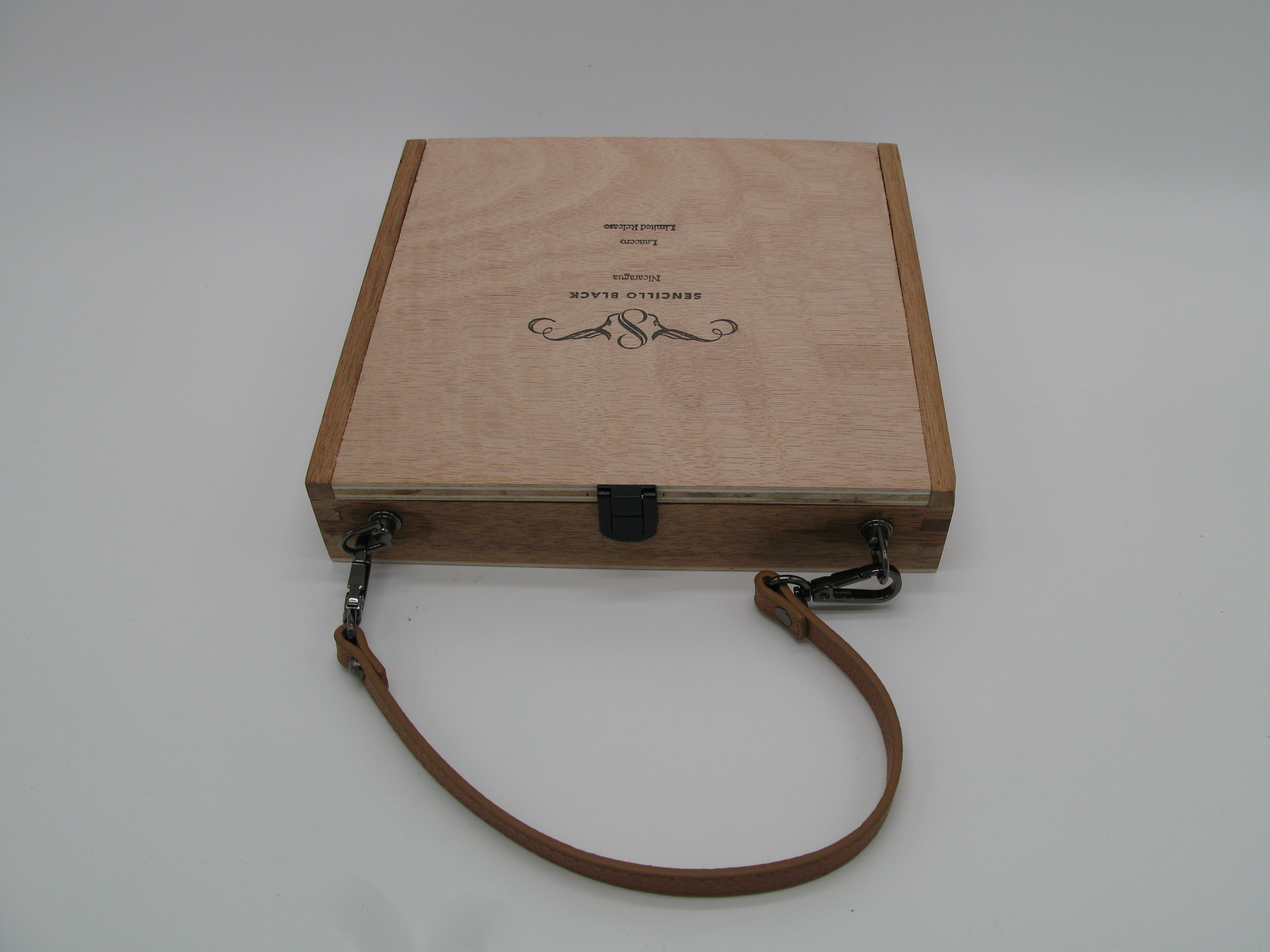 Wooden Purse with Leather Strap