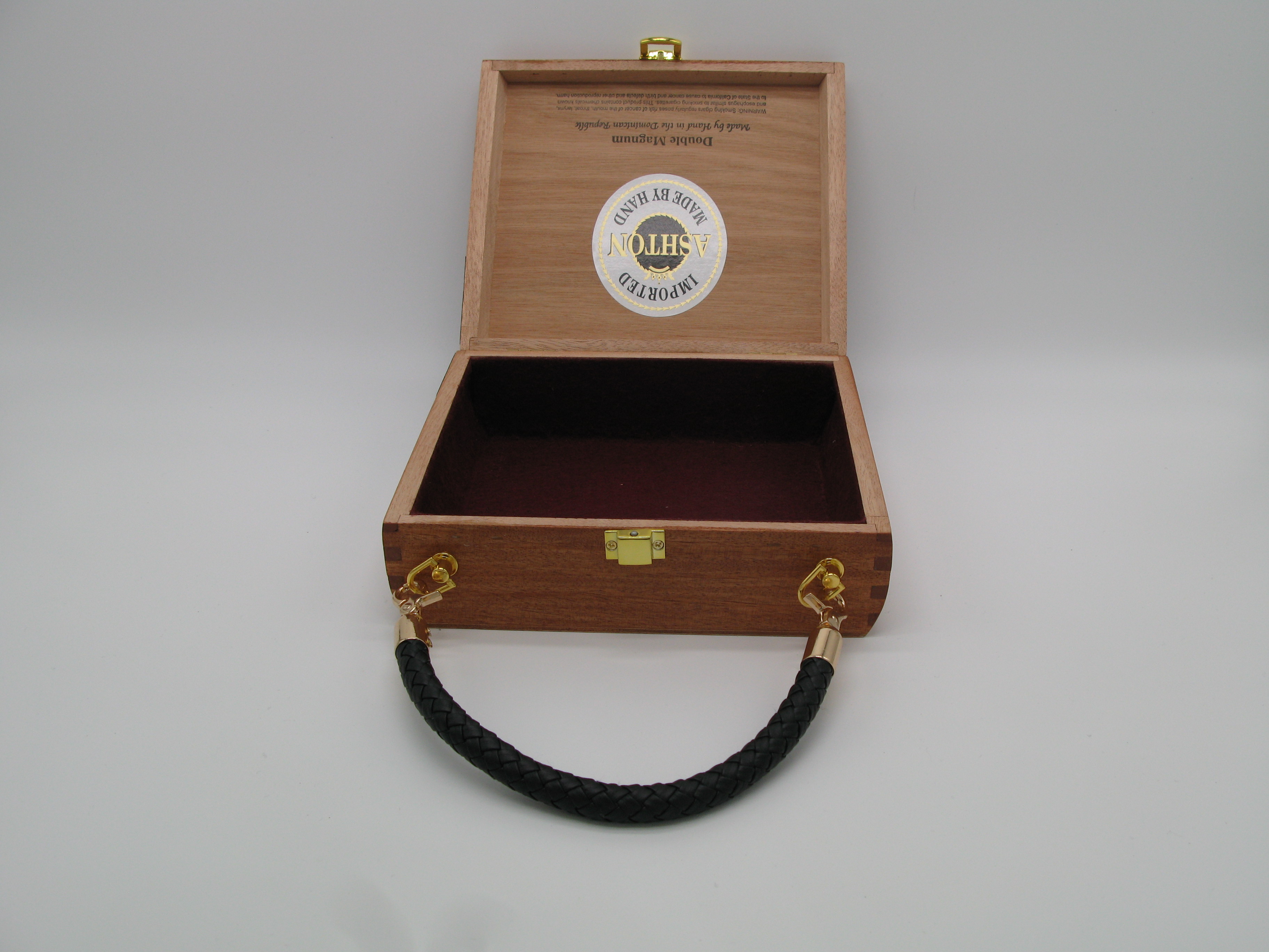Ashton Cigar Wooden Box Bag with Handle