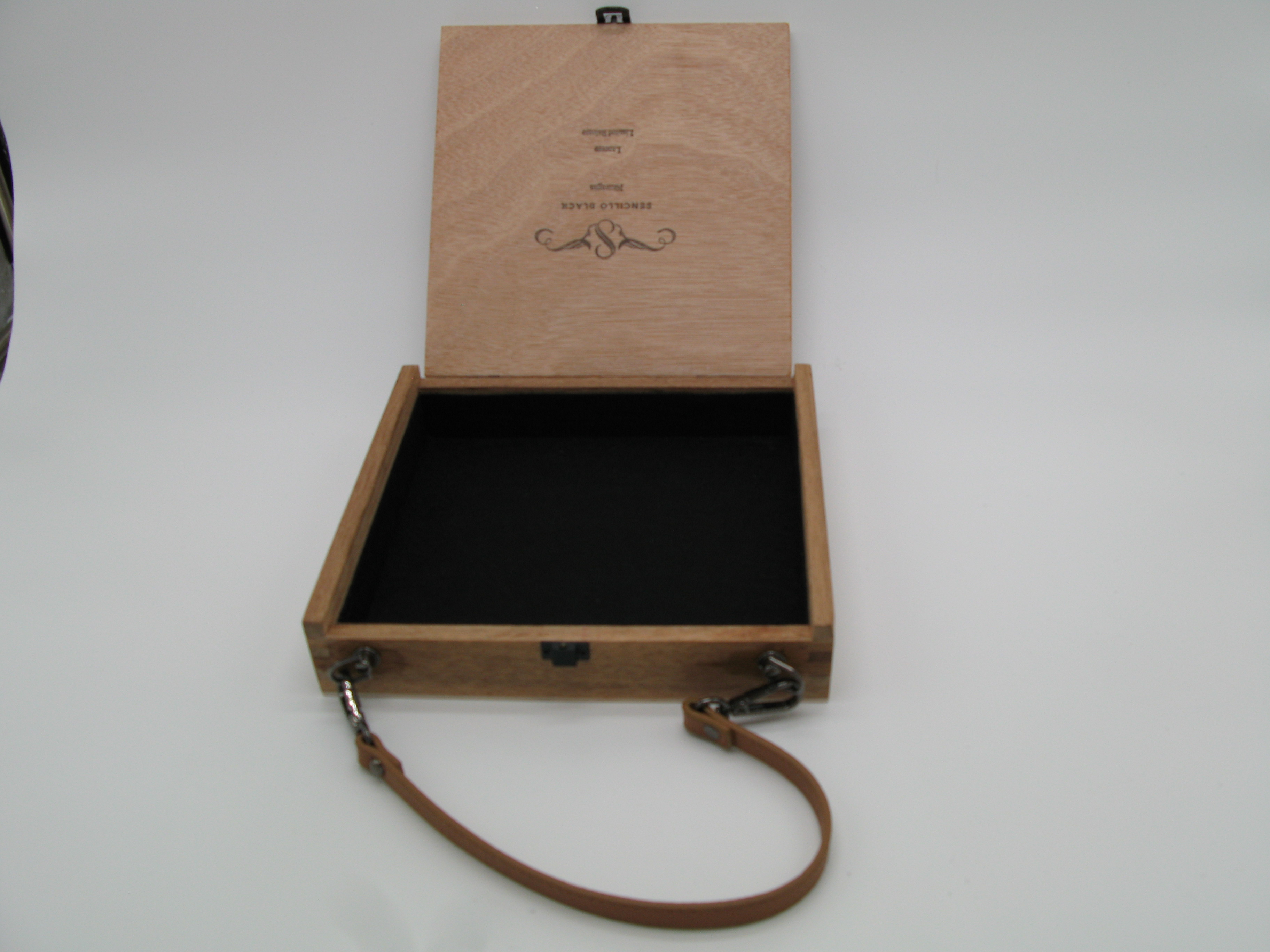 Wooden Purse with Leather Strap