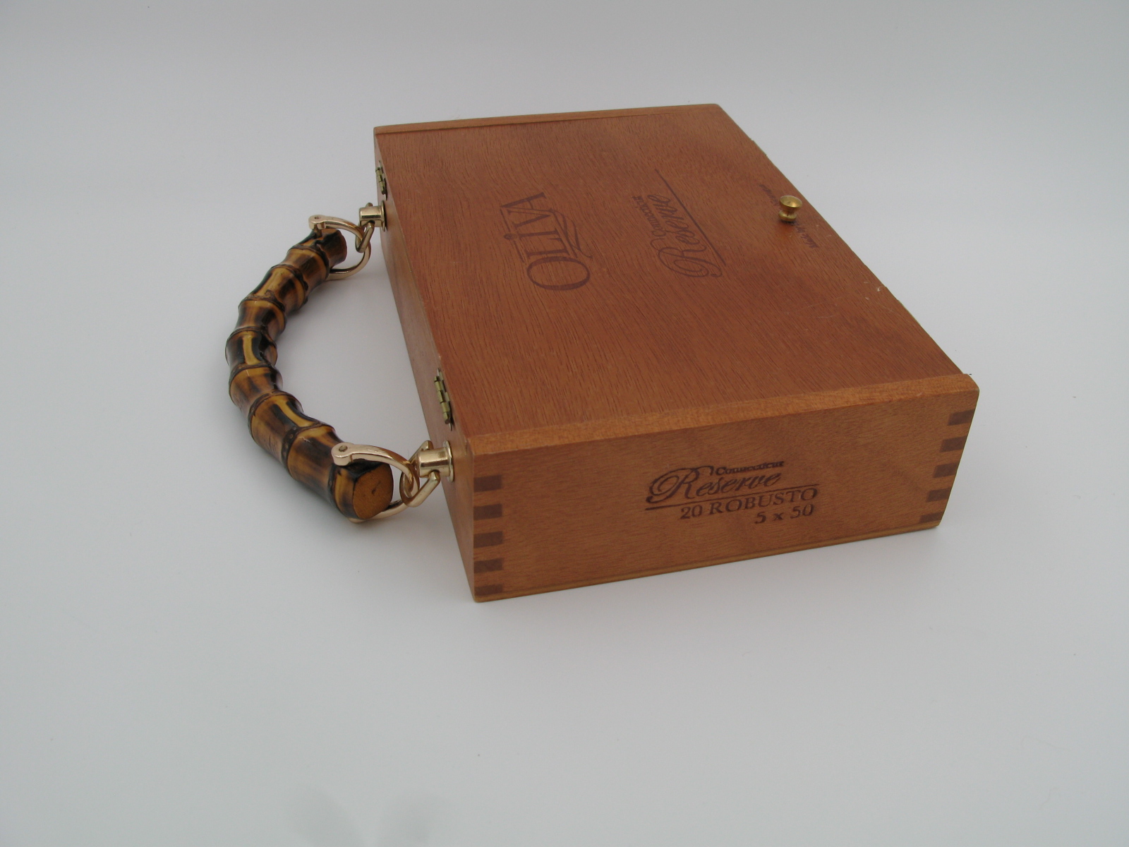 Wooden Box with Bamboo Handle