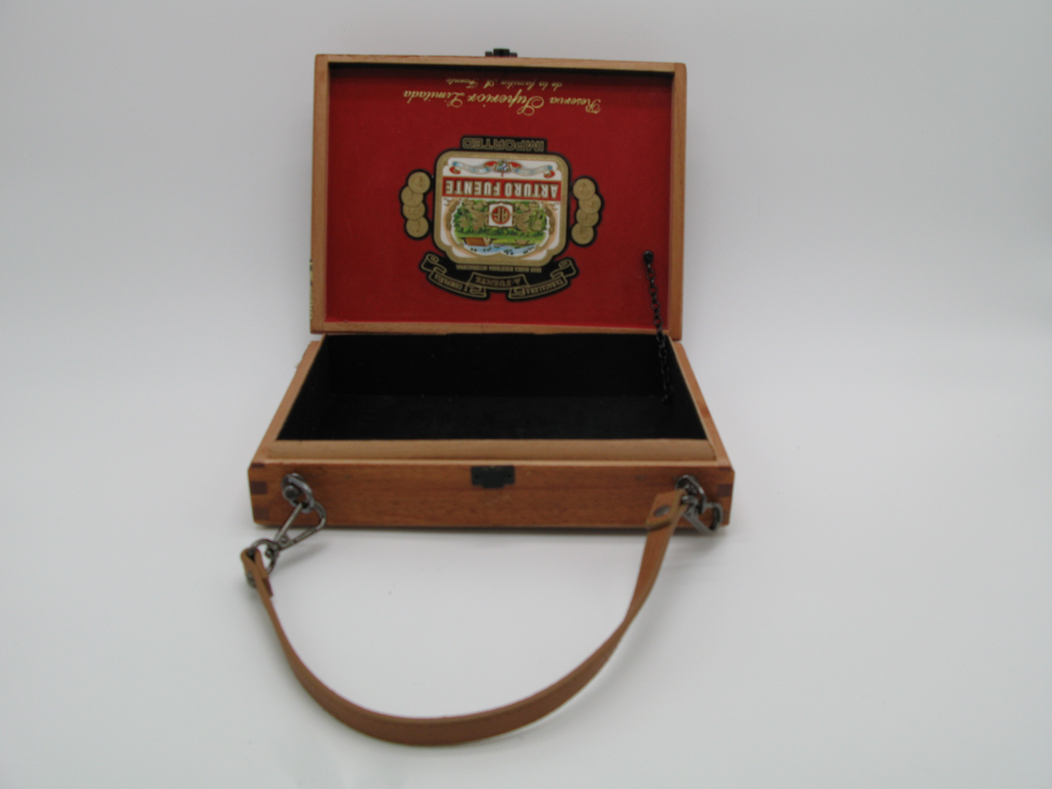 Wooden cigar box handbag