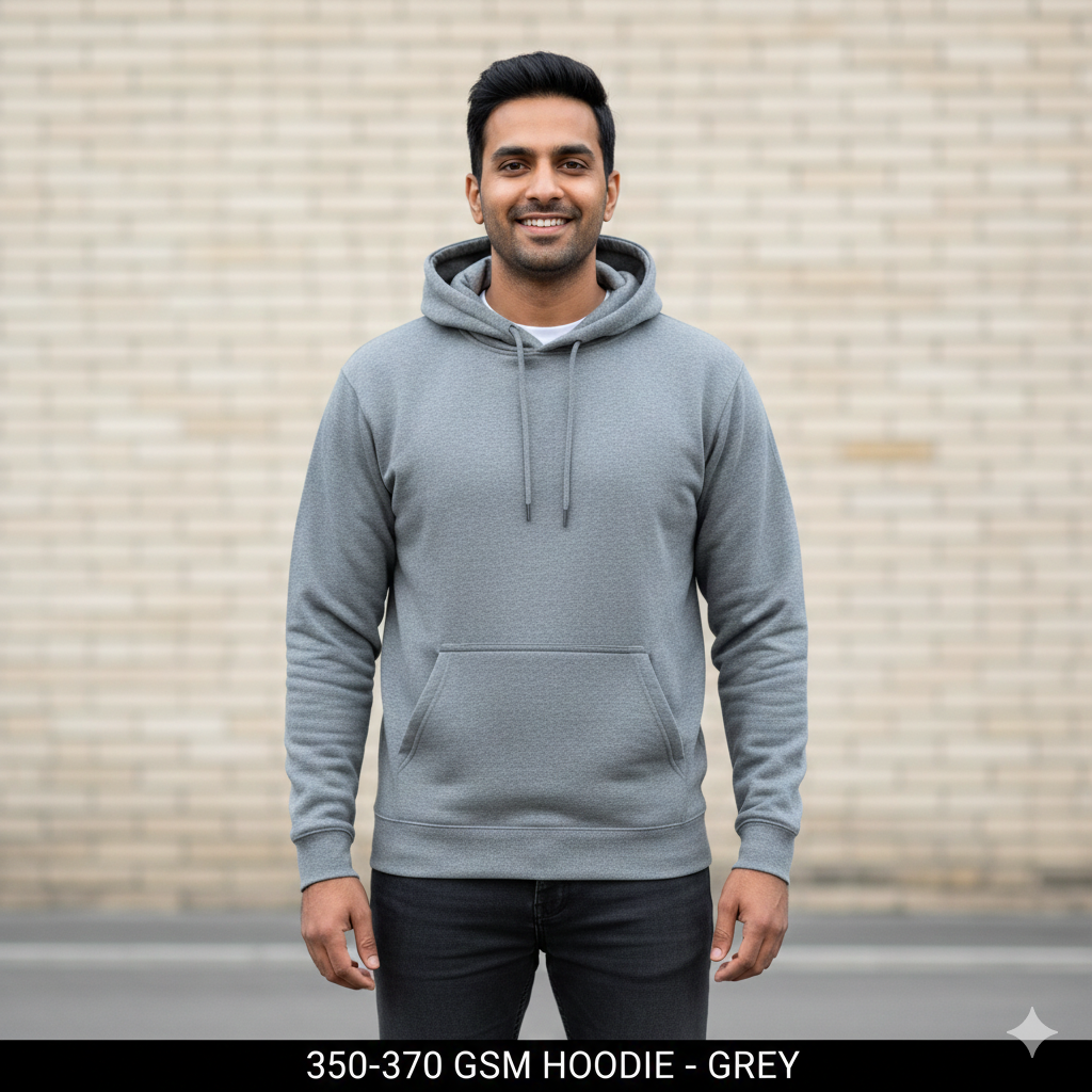 Grey 350-370 GSM Hoodie