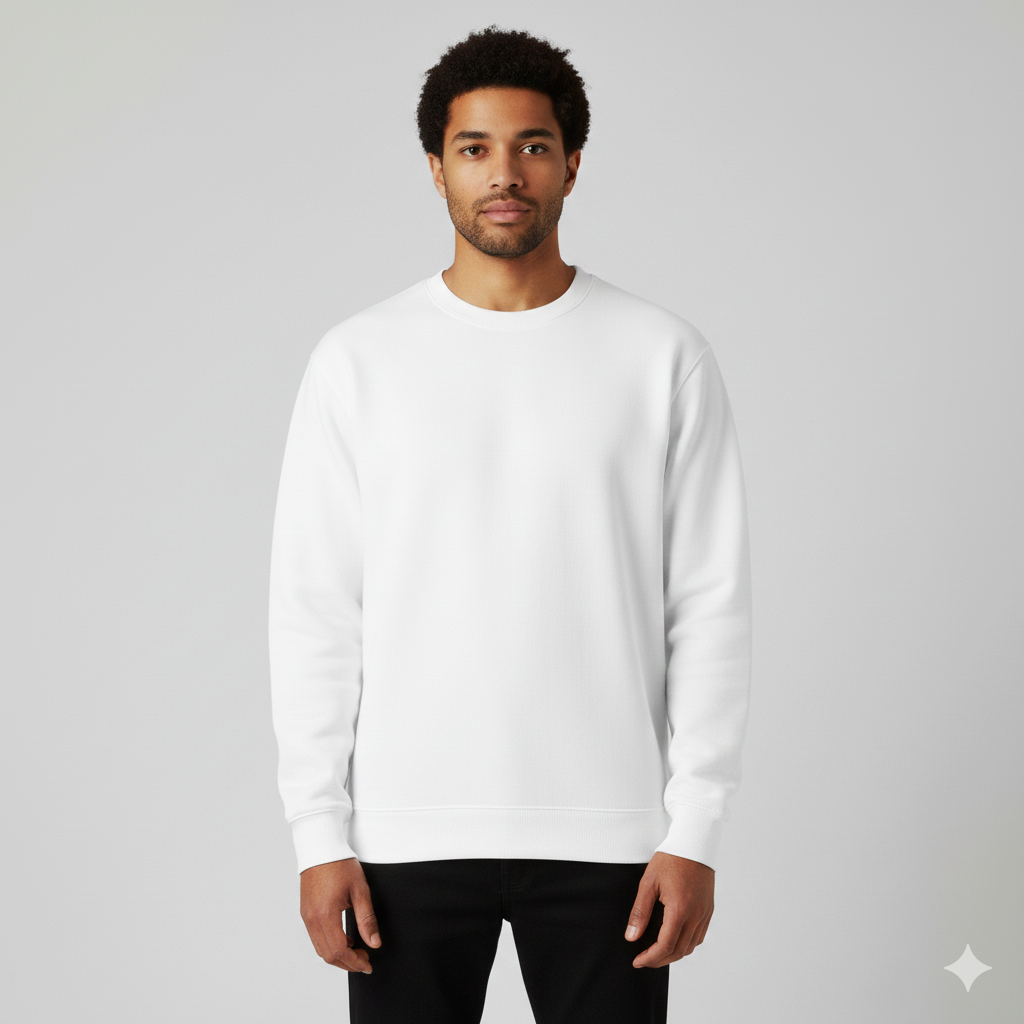 Classic White Crewneck Sweatshirt
