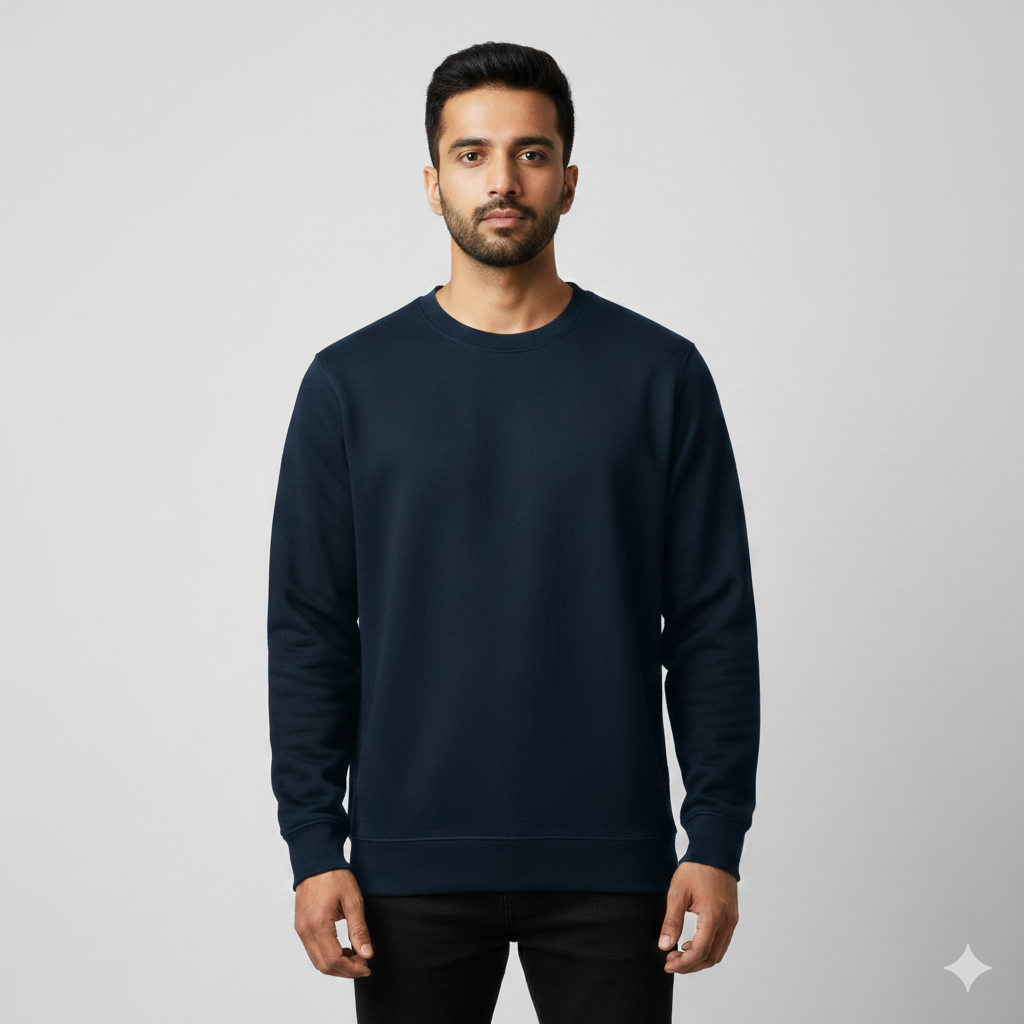 Classic Navy Crewneck Sweatshirt