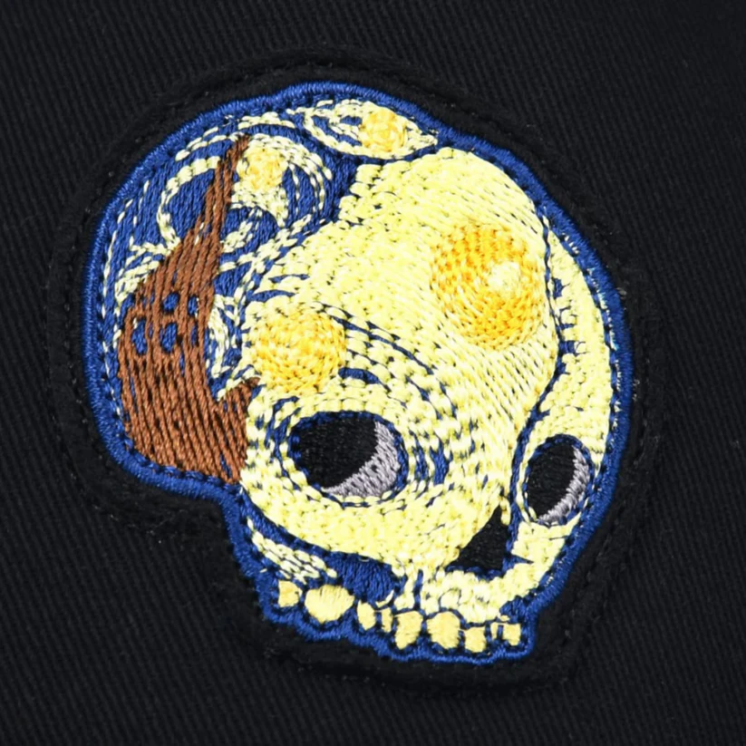 Black Skull Patch Trucker Cap