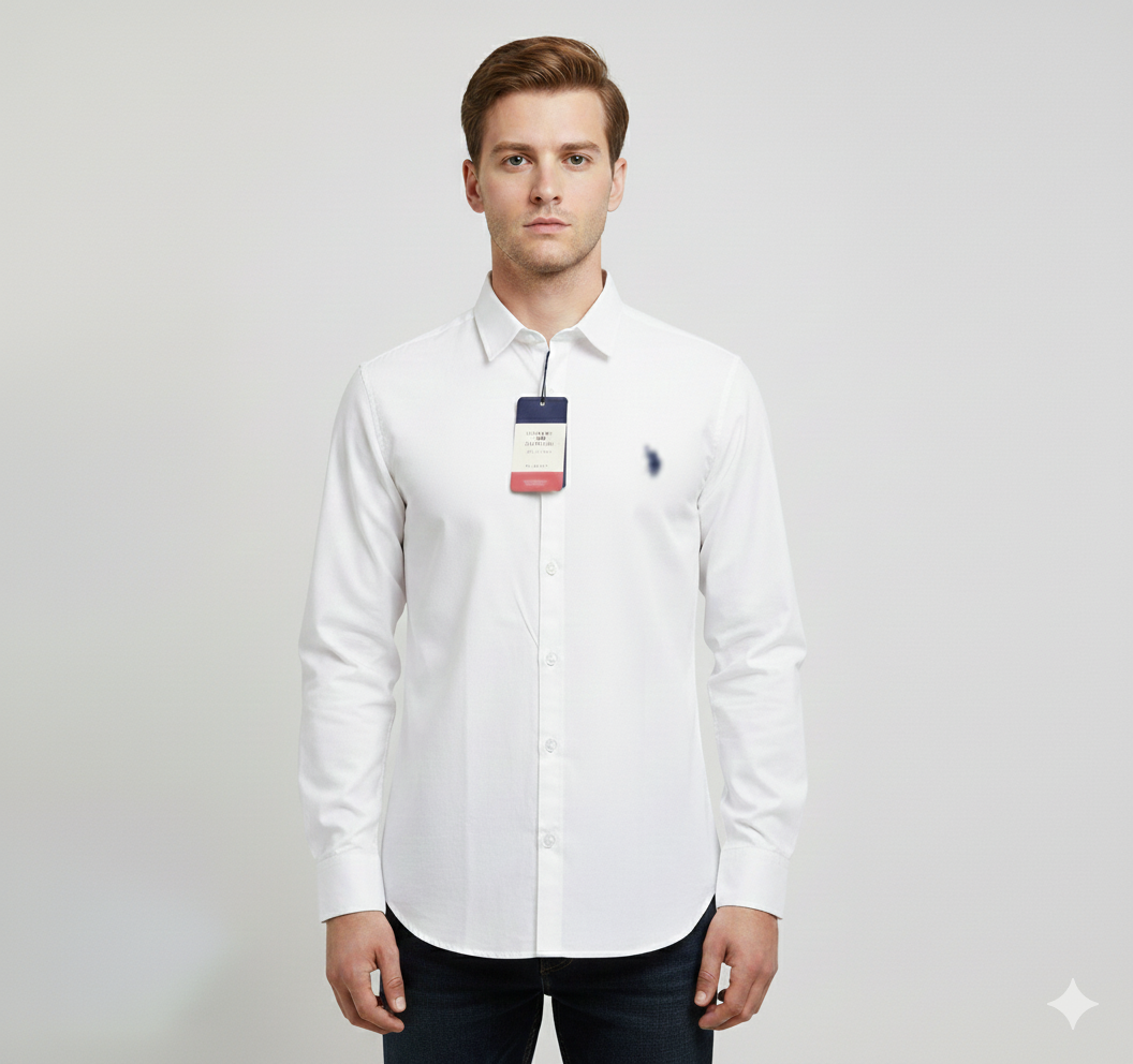 Men’s Classic White Button-Down Shirt