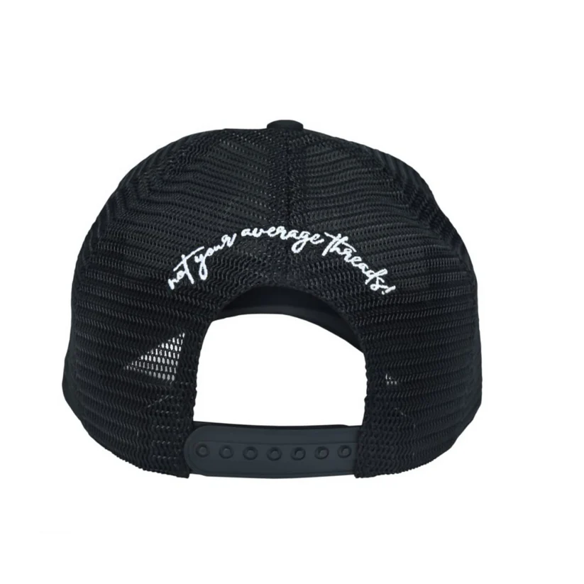Black Skull Patch Trucker Cap