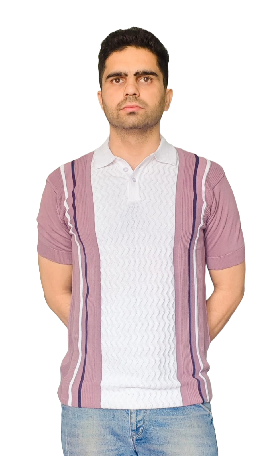 Men's Short Sleeve Knitted Polo Shirt