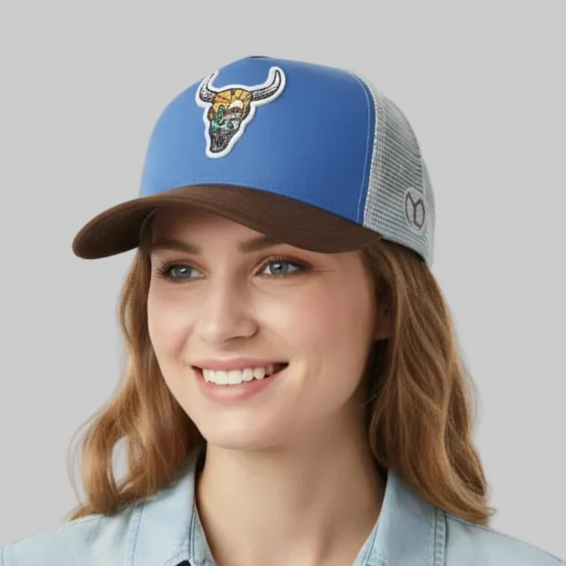 Embroidered Bull Trucker Cap