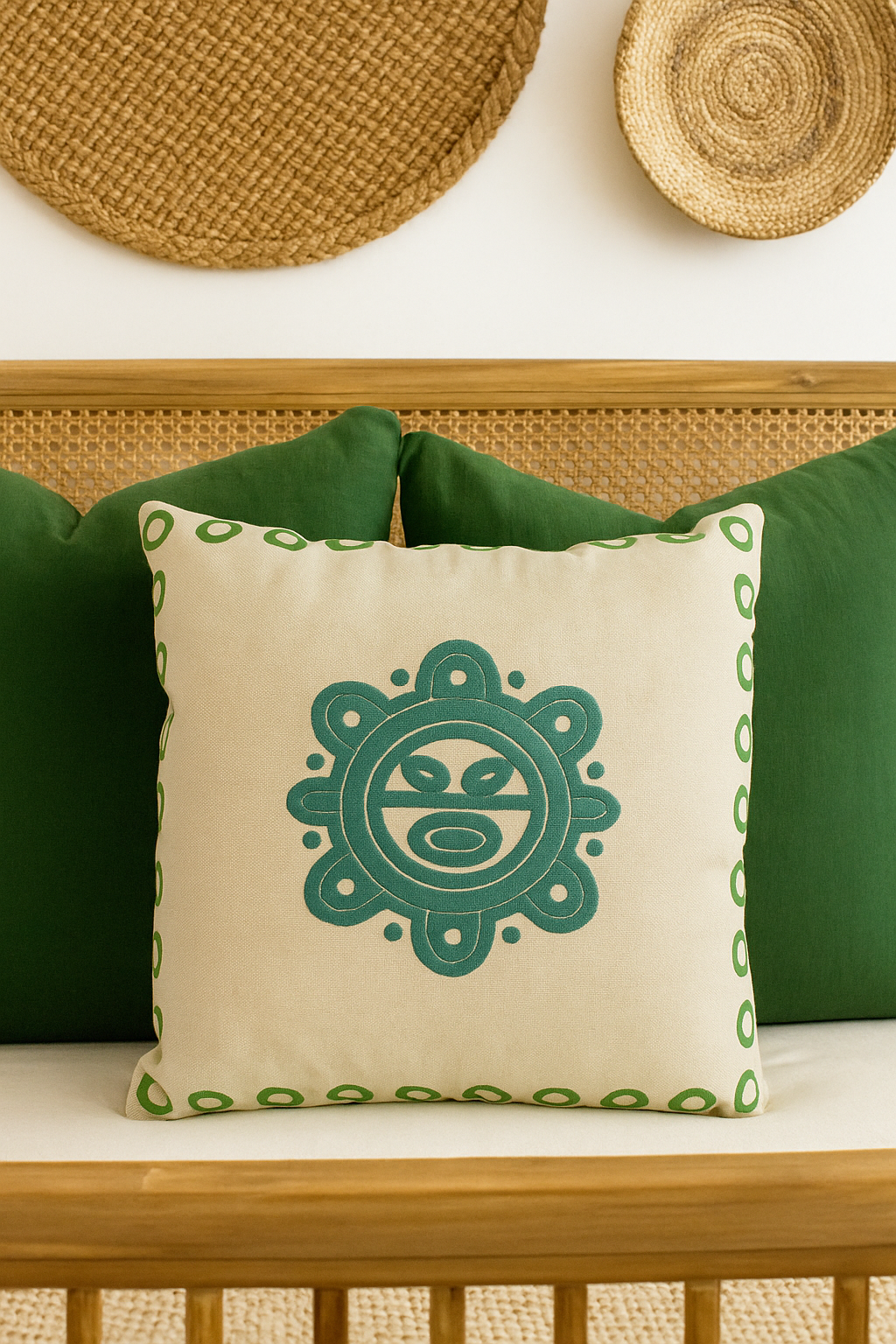 Taino Decorative Pillow in Green