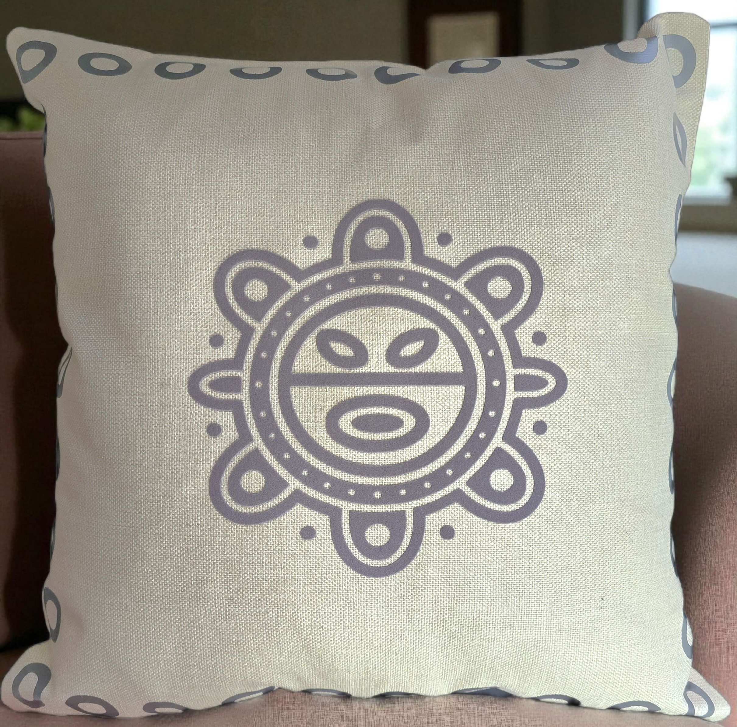 Taino Decorative Pillow in Gray