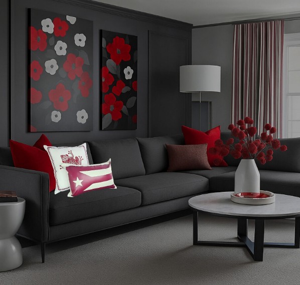 Puerto Rican Decorative Pillow in Red 