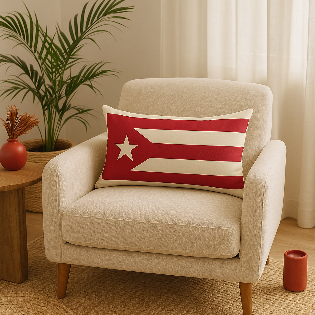Puerto Rican Decorative Pillow in Red 