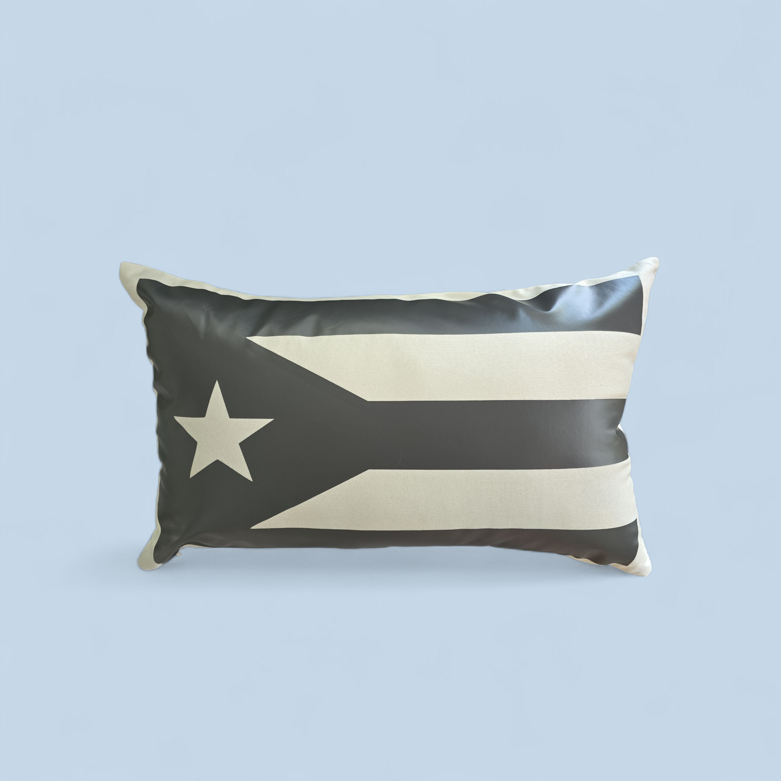 Puerto Rican Flag Decorative Pillow in Charcoal