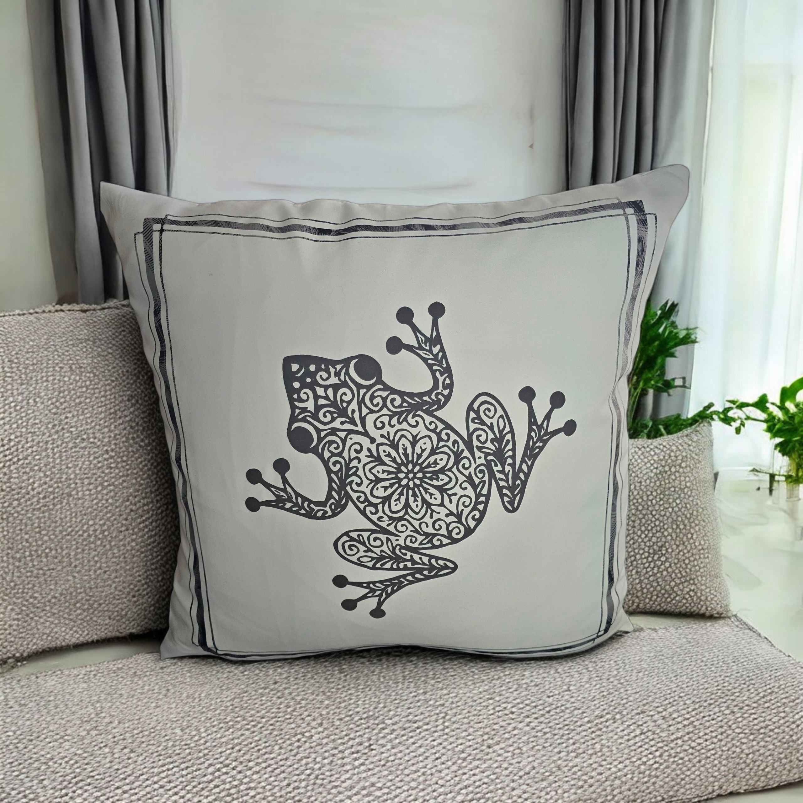 Gray & White Coqui Pillow
