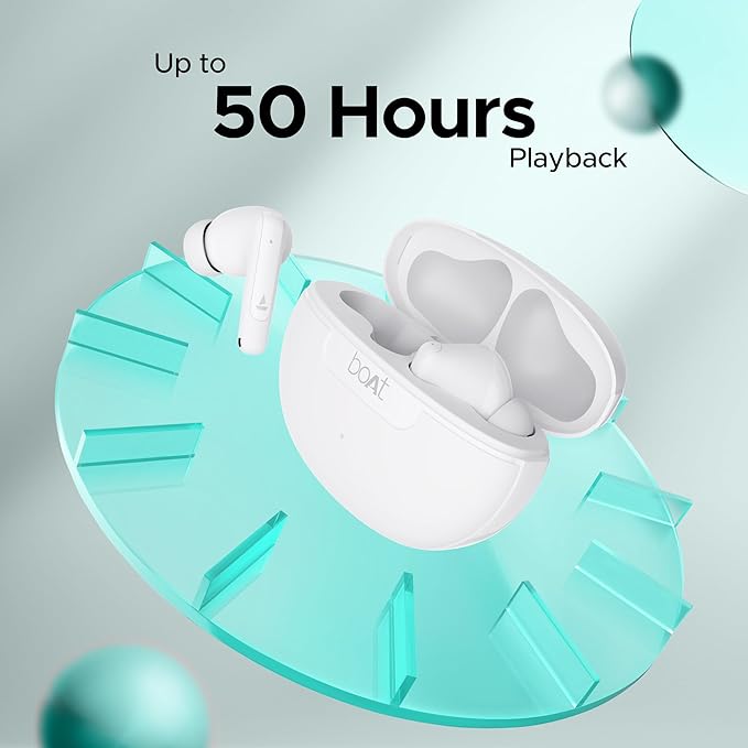 BoAt Airdopes 161 ANC White Preowned-Excellent Condition