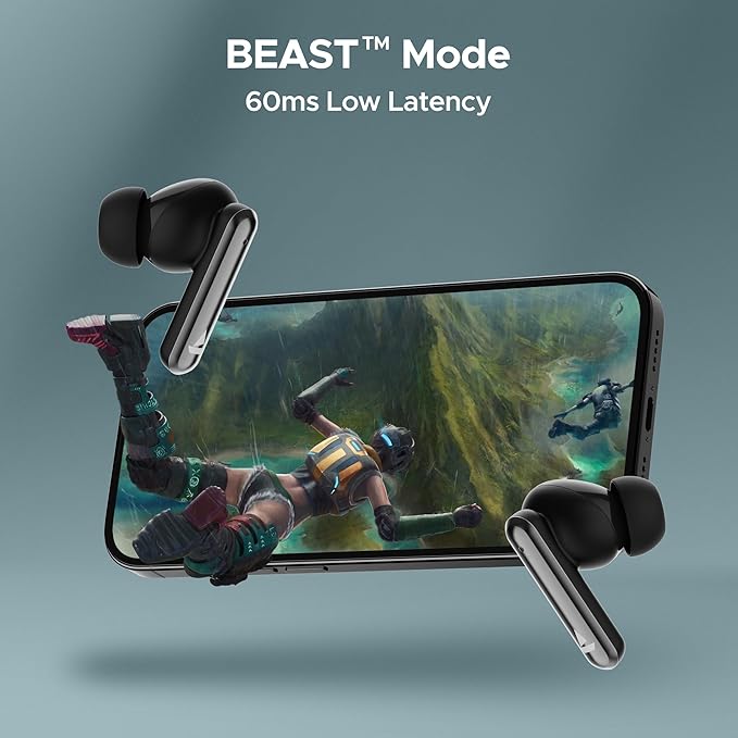 BoAt Airdopes Bliss ANC Royal Black Refurbished-Like New Condition