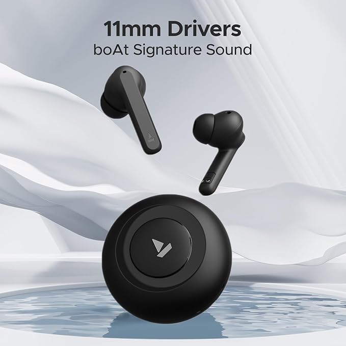 BoAt Airdopes Sonik Refurbished-Excellent Condition( Thunder Black)