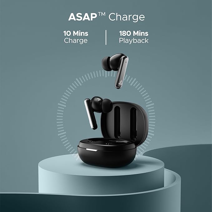 BoAt Airdopes Bliss ANC Royal Black Refurbished-Like New Condition