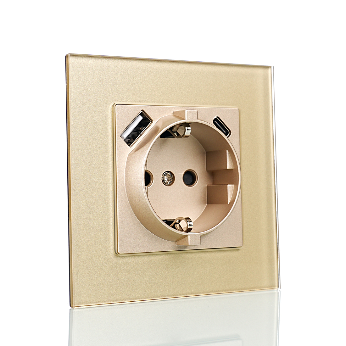 Moderne vegguttak med USB-porter