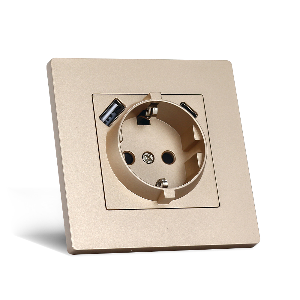 Veggkontakt med USB-porter