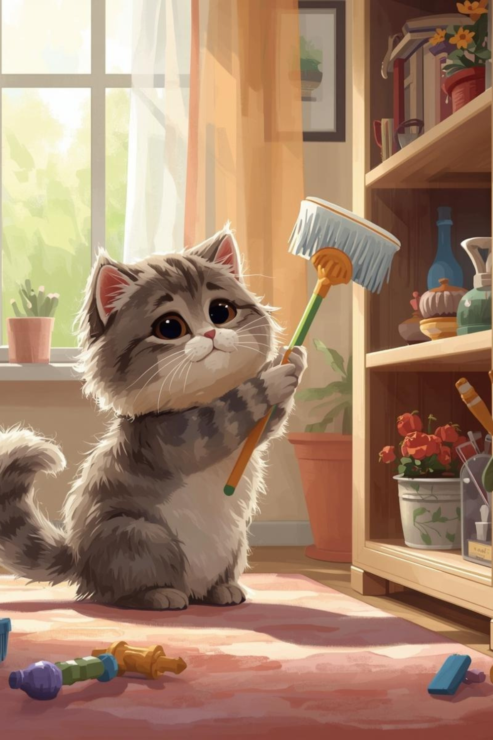 Cute Cat Digital Art Print