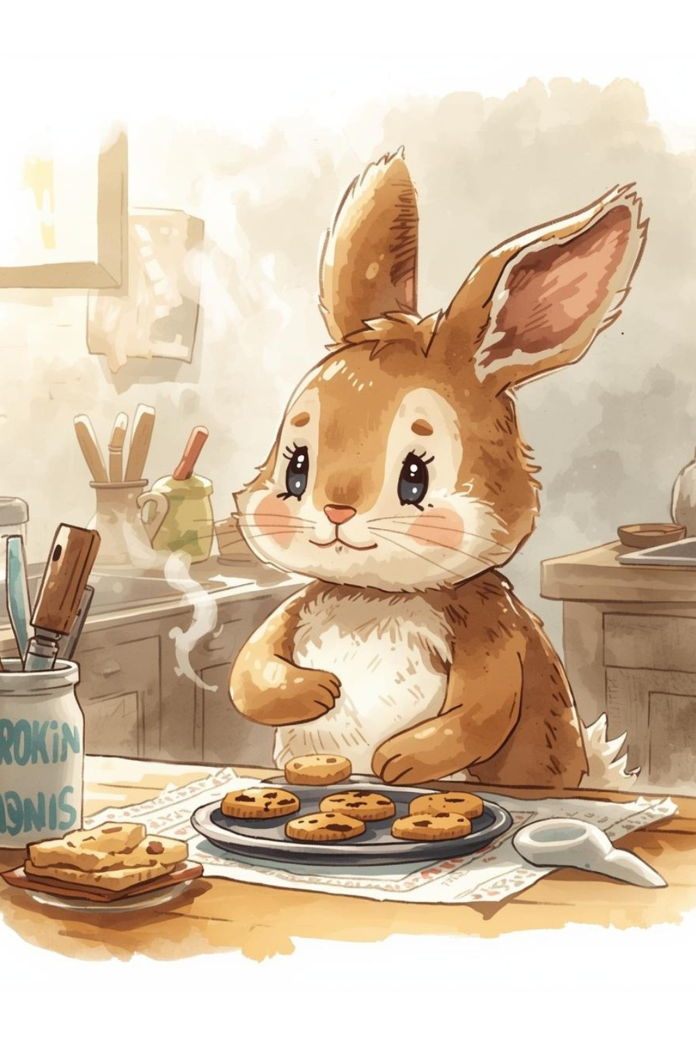 Baking Bunny Digital Art Print