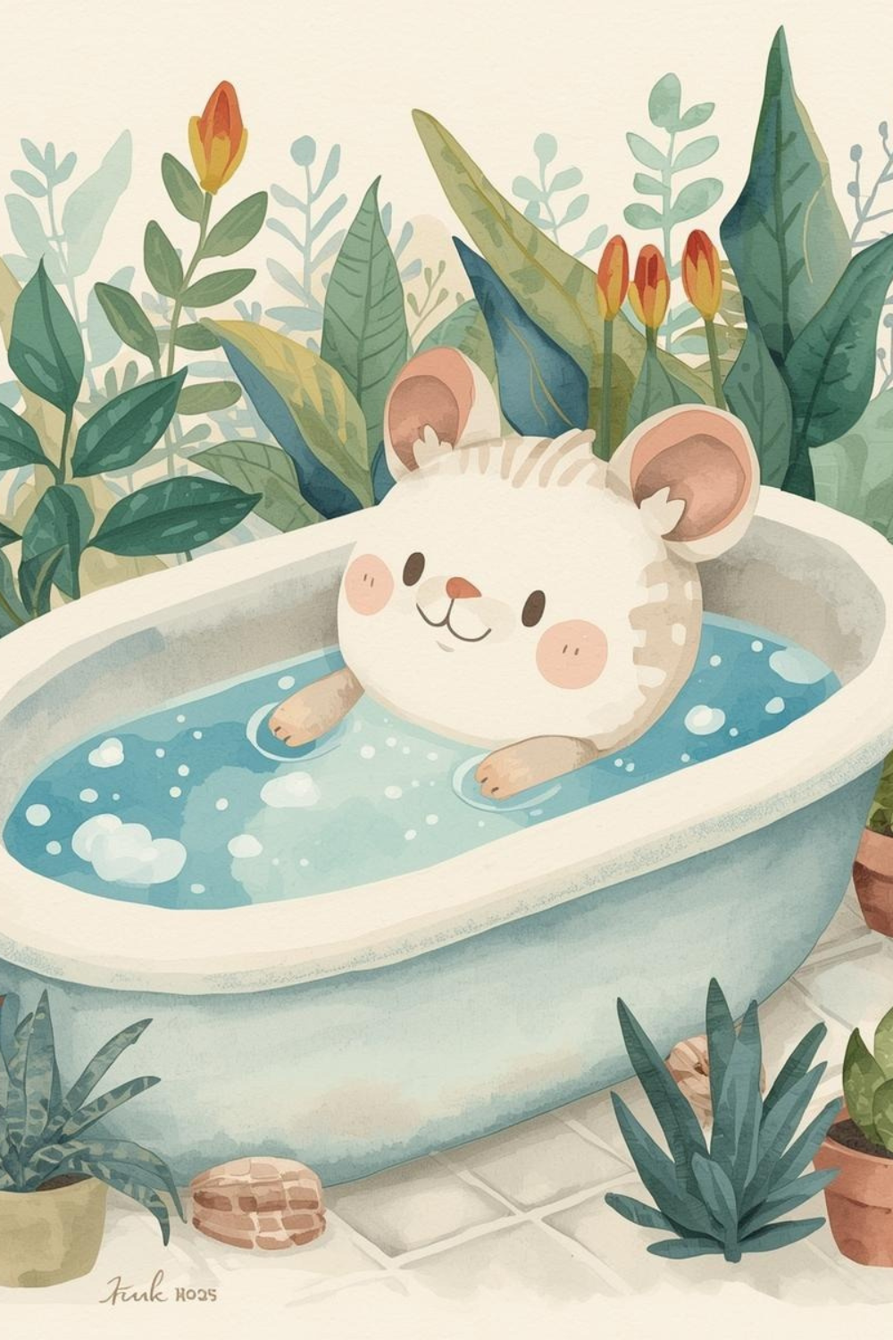 Cozy Bath Digital Art