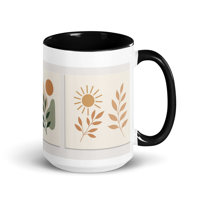 Tasse avec motifs naturels