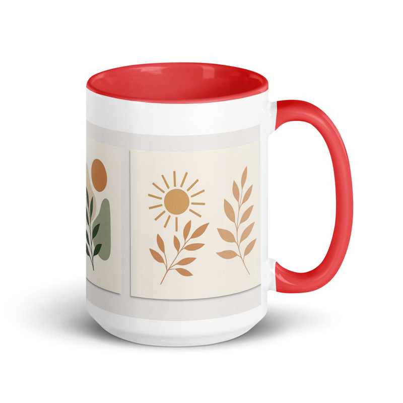 Tasse avec motifs naturels
