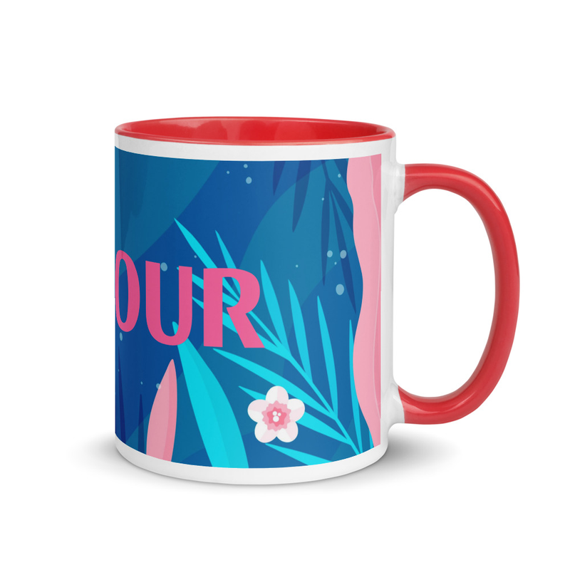 Mug coloré à motif floral