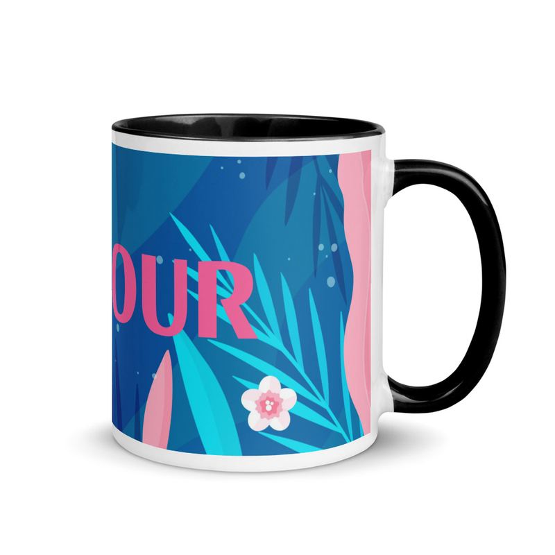 Mug coloré à motif floral