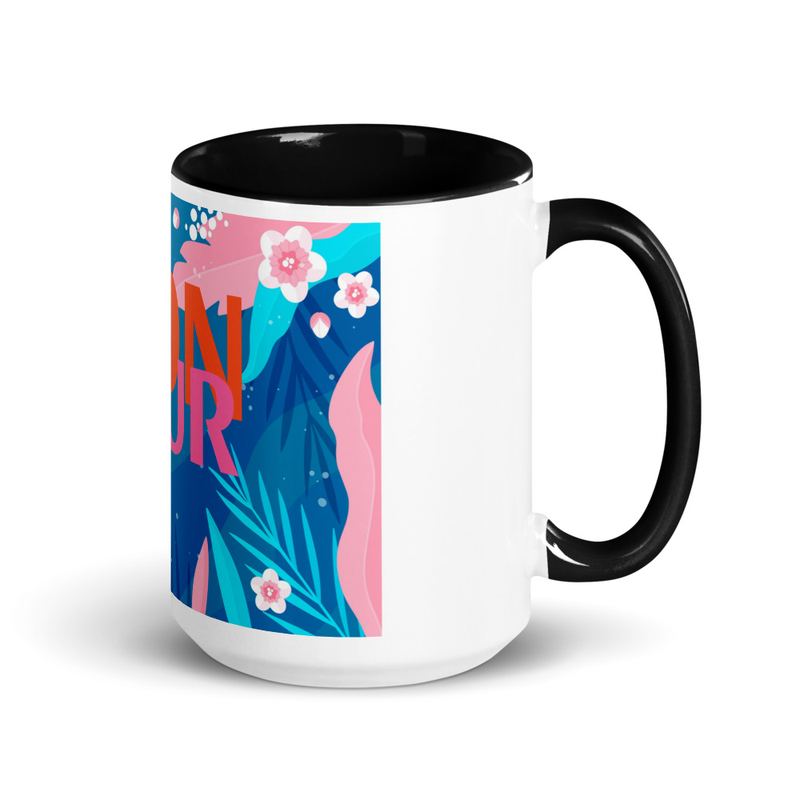 Mug coloré à motif floral