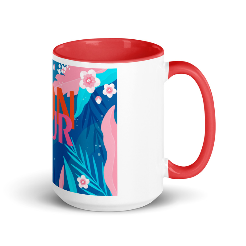 Mug coloré à motif floral