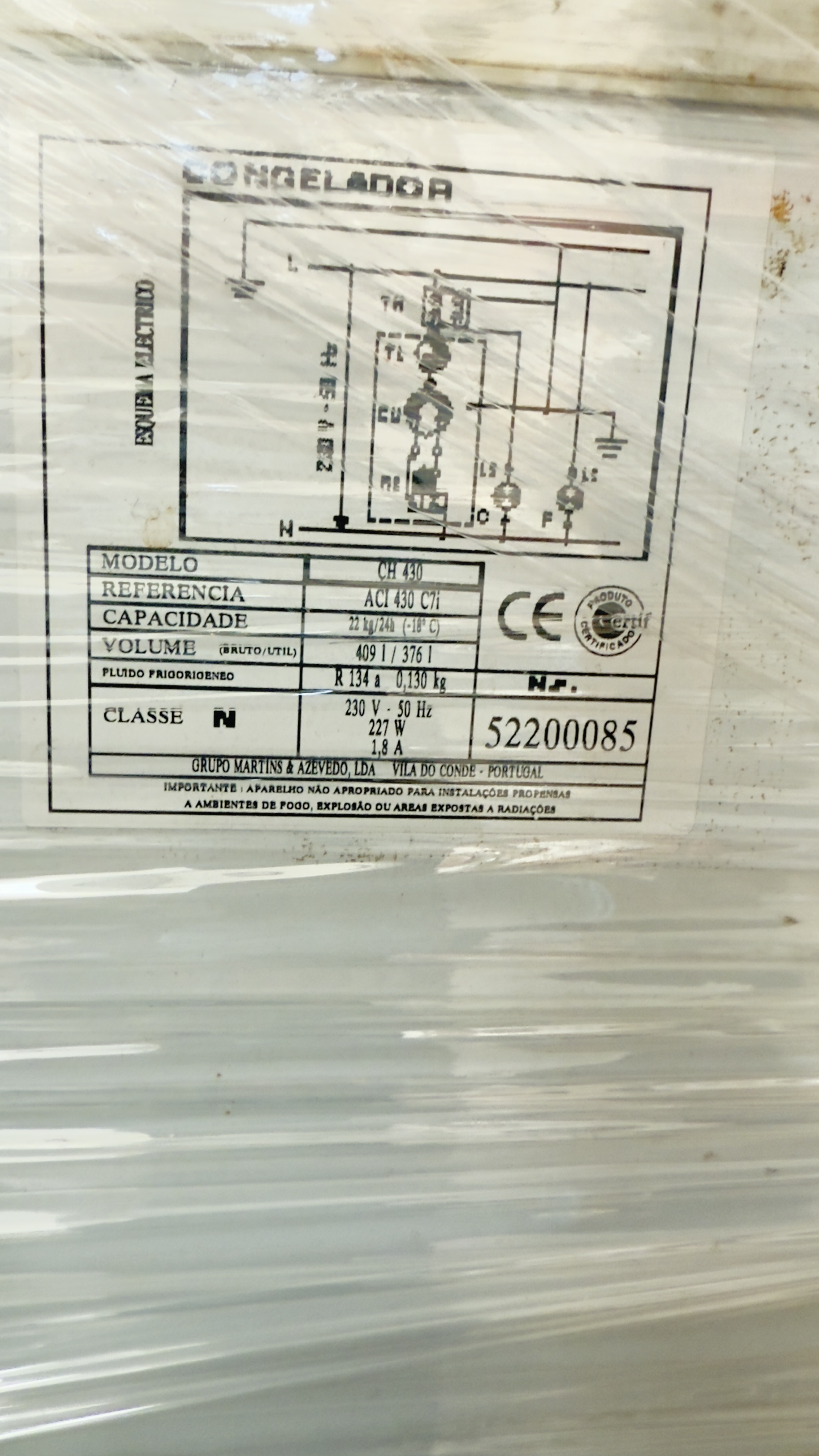 Arca de congelação horizontal