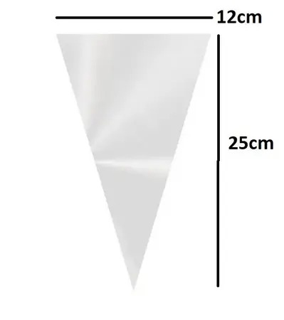 SACO CONE PLASTICO CELOFANE