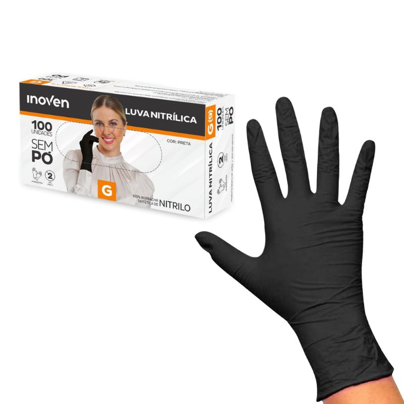 Luva Nitrílica Preta Inoven
