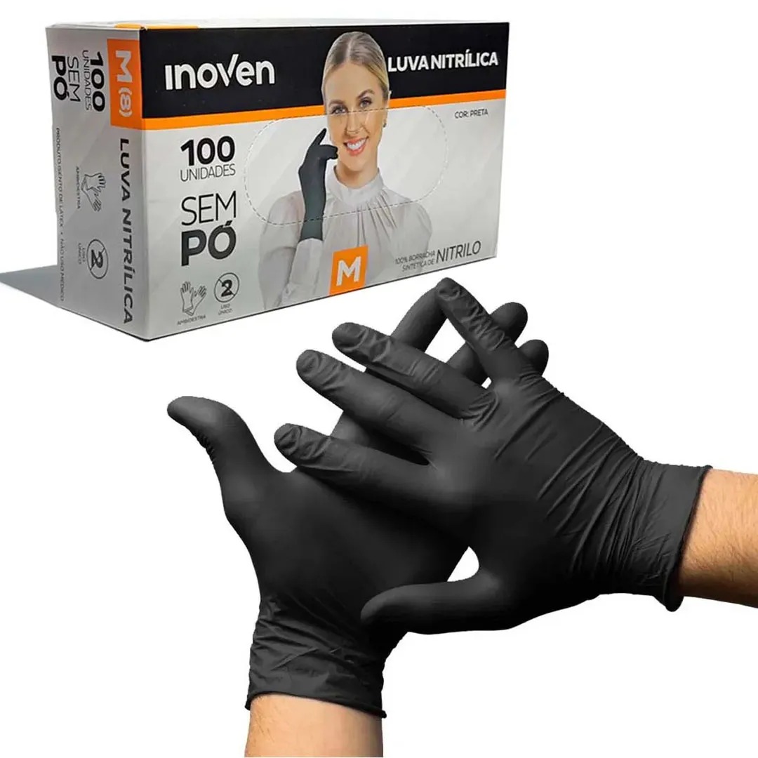 Luva Nitrílica Preta Inoven
