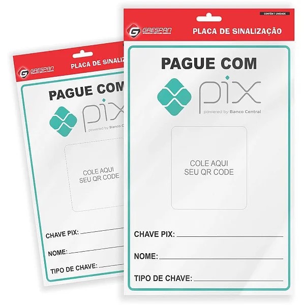 Placa de aceitação Pix