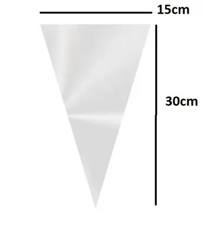 SACO CONE PLASTICO CELOFANE