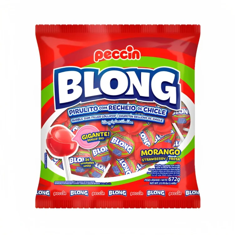 Pirulito Blong com recheio de chicle