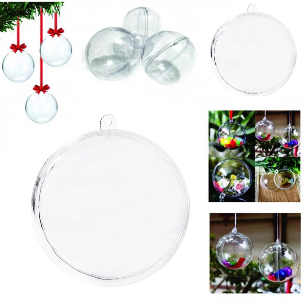 Bola de Natal Transparente acrilica C/10