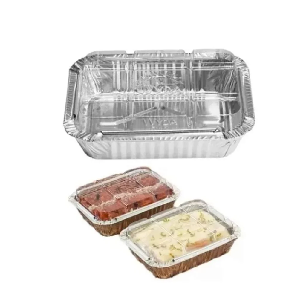 BANDEJA ALUMINIO TAMPA TRANSPARENTE