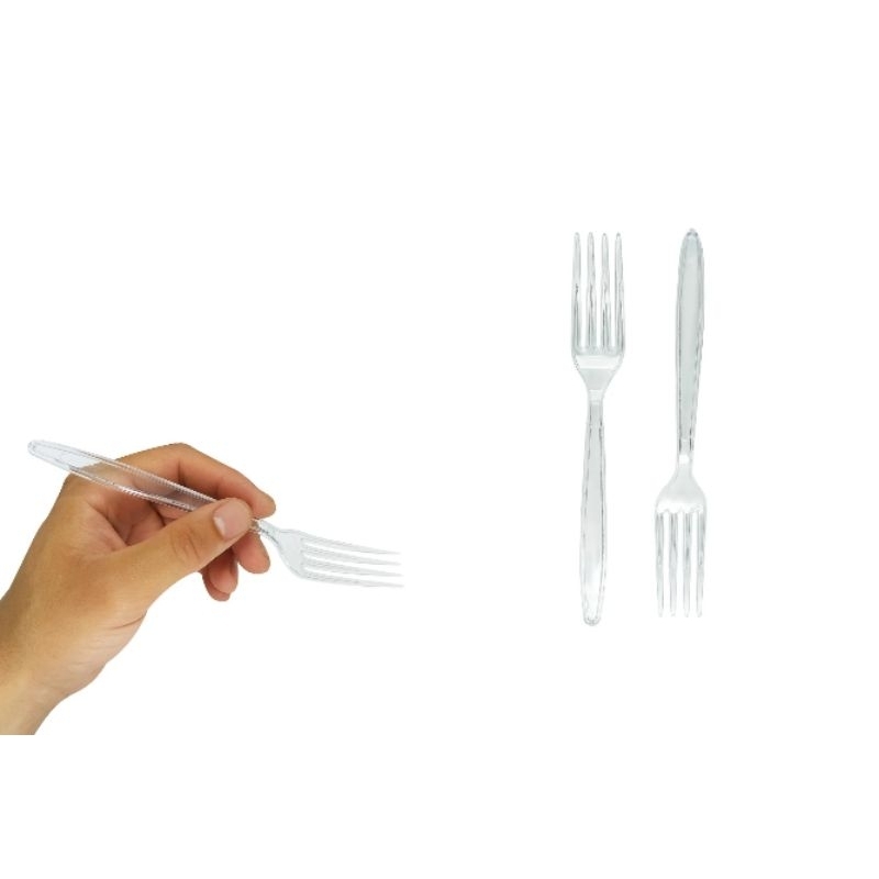 Garfo de plástico transparente