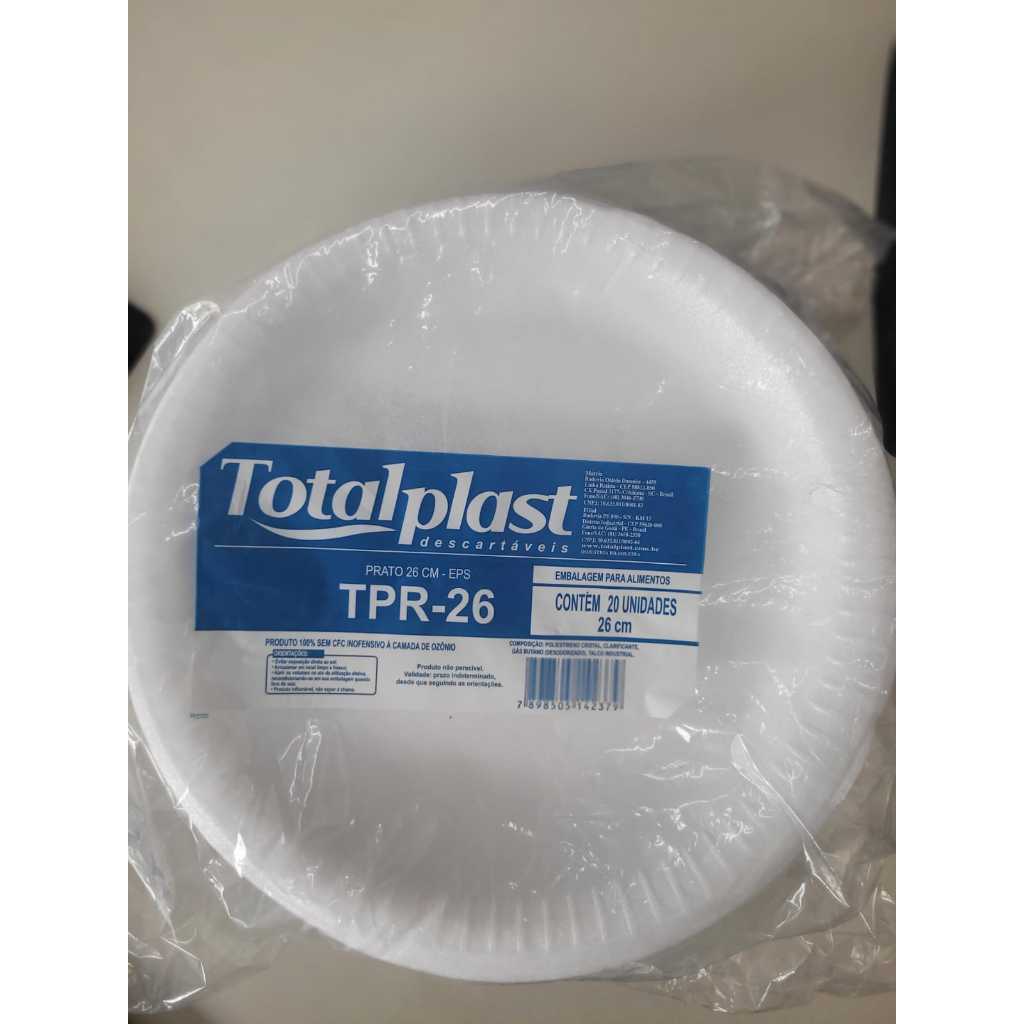 PRATO ISOPOR REFEIÇÃO 